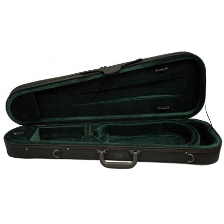 Petz form shaped hardfoam violin case, 4/4, black-green