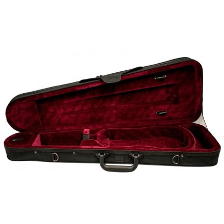 Petz form shaped hardfoam violin case, 1/4, black-burgundy