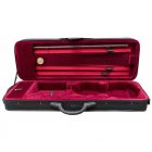 Petz violin oblong case, hardfoam, 4/4, black-burgundy