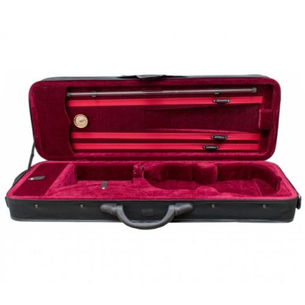 Petz violin oblong case, hardfoam, 4/4, black-burgundy