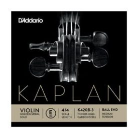   D'Addario Kaplan Golden Spiral fém hegedű húr E, medium, steel ball 