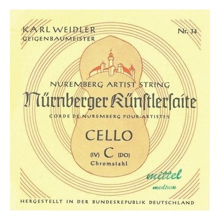 Nürnberger Künstler cello string Chrome steel D 4/4