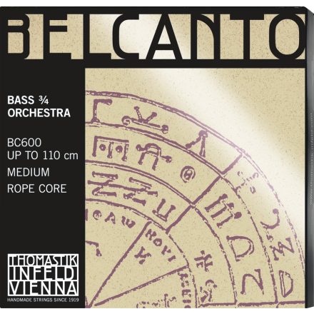 Thomastik Belcanto Orchestra ¾ steel double bass string E1 Rope core Chrome wound