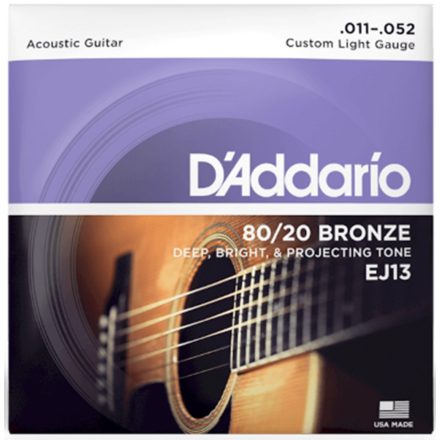 D'Addario Bronze akusztikus gitárhúr - custom light gauge .011-.052