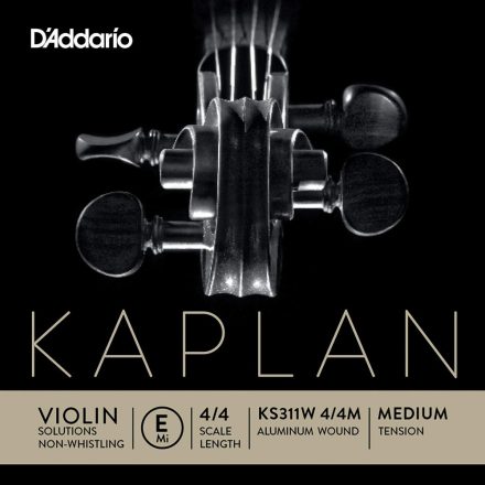 D'Addario Kaplan Solutions fém hegedű húr E, gombos, medium, stranded steel, aluminum