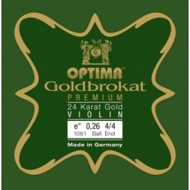   Optima Goldbrokat Premium Gold 24K  violin E,0,26 medium, steel with ball 4/4