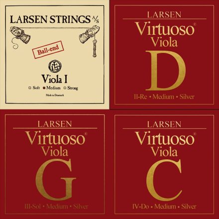 Larsen Virtuoso synthetic viola string SET, Soloist, with A Ball-End