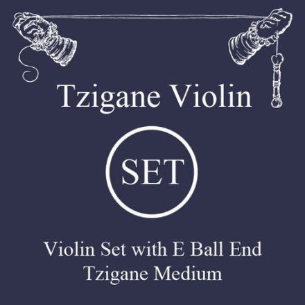 Larsen Tzigane synthetic violin string Set,  Medium, with E Ball-End
