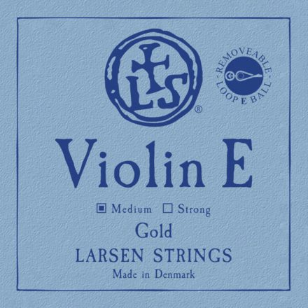Larsen Original E fém hegedűhúr Medium, Loop-End, plated with gold