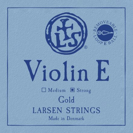 Larsen Original E fém hegedűhúr Strong, Loop-End,  plated with  gold