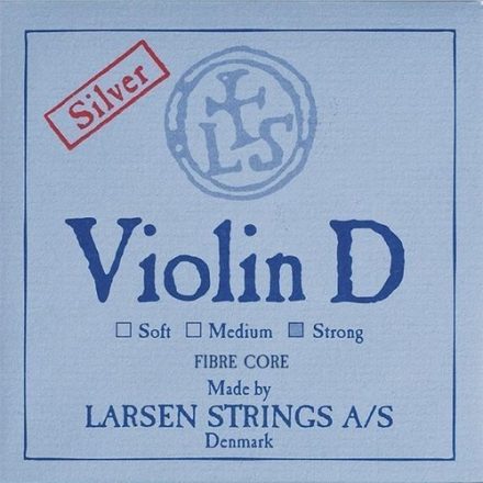 Larsen Original D szintetikus hegedűhúr Strong, Silver wound