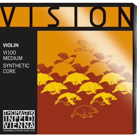 Thomastik Vision synthetic violin string D Synthetic core Pure silver wound