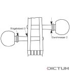 Cselló hangolókulcs svájci modell, ében, vékony, 4/4